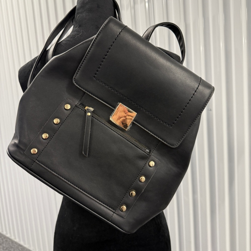 Imoshion New Small Black Vegan Leather Backpack